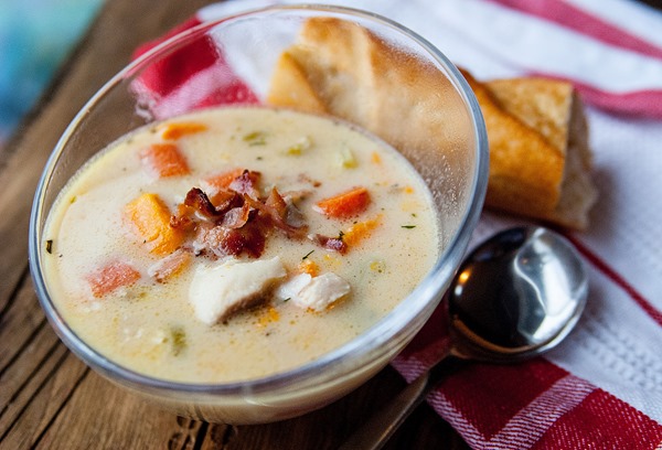 Quick easy fish recipe - spicy fish and sweet potato chowder