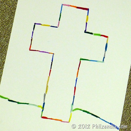 cross with oil pastels