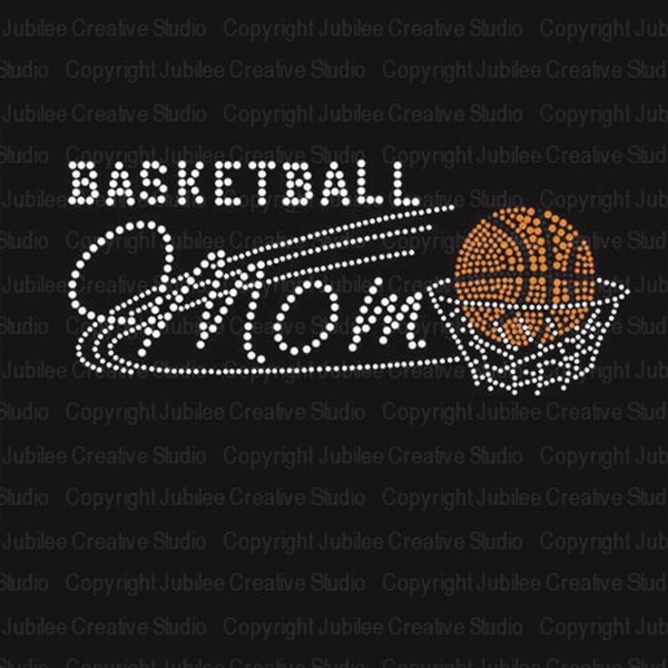This super cute Basketball Mom Iron On Rhinestone T-shirt Transfer helps me to show some team spirit at basketball games
