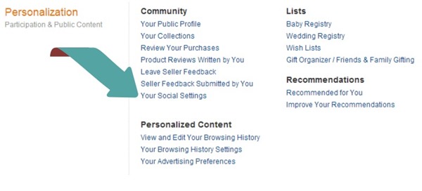 To start using #AmazonCart you need to connect your Amazon and Twitter accounts via the "Personalization" section