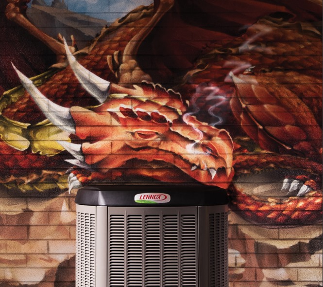 Lennox art project dragon mural