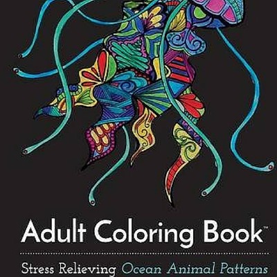 Stress relieving Ocean Animal Patterns Adult coloring book - coloring books for grown ups
