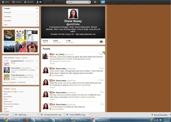 Screenshot of Philzendia Twitter Profile as of 2-28-13