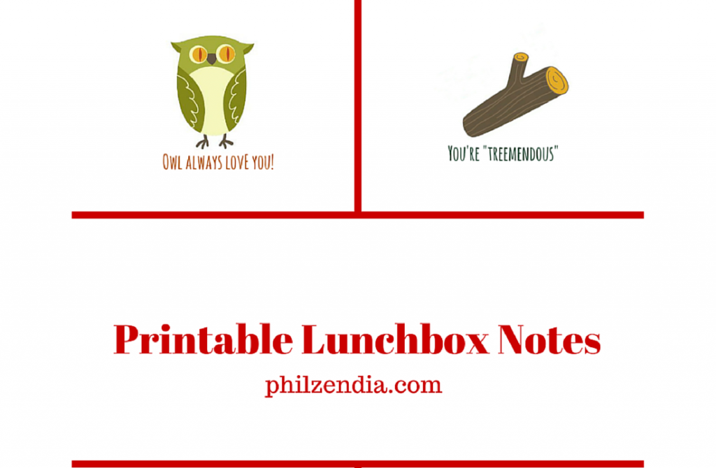 Printable lunchbox notes
