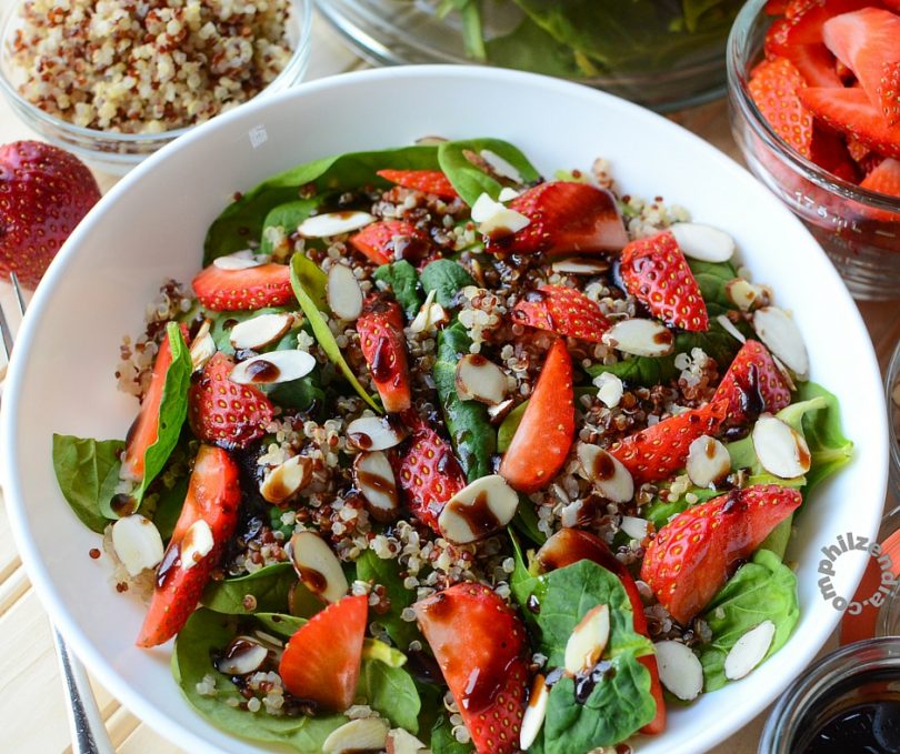 spinach quinoa strawberry salad