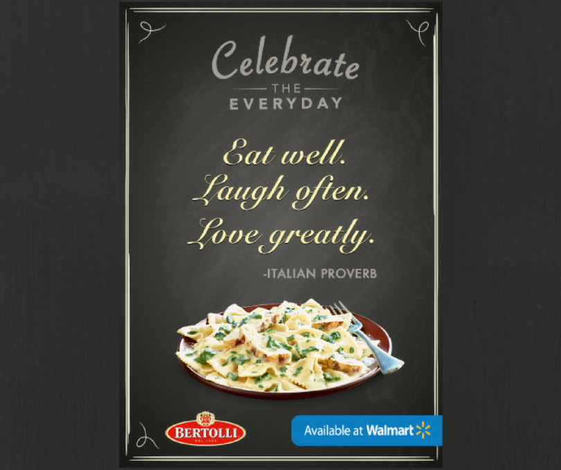 celebrate everyday life with bertolli
