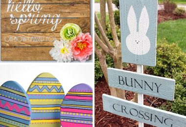diy easter and spring wood signs