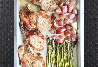 One Sheet Pan Pork Chops and Veggies Recipe